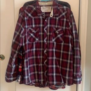 Roebuck & Co denim plaid long sleeve shirt XL